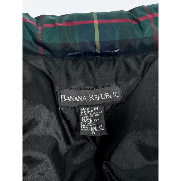 Banana Republic Womans Vest Green Plaid Puffer Down Feather Vest Size S - Picture 8 of 10